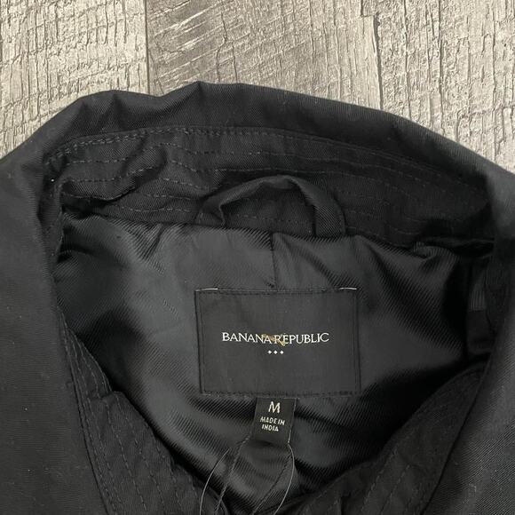 Banana Republic Classic Trench Coat Black Double Breasted Belted - Picture 5 of 9